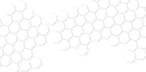 Abstract background honeycomb white and grey.ideas for your design banners , book, Website work, stripes, tiles,Futuristic abstract banner.Elegant concept design with golden line.