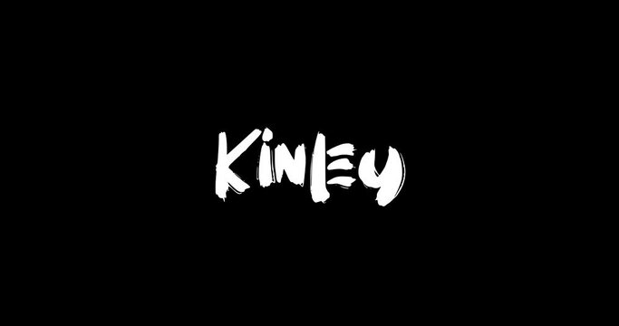 Kinley Baby Girl Name in Digital Grunge Transition Effect of Bold Text Typography Animation on Black Background