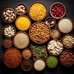 A variety of beans for cooking and recipes. Great for food and nutrition concepts