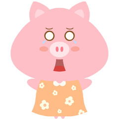 Three little pigs doodle for kid, hand drawn 