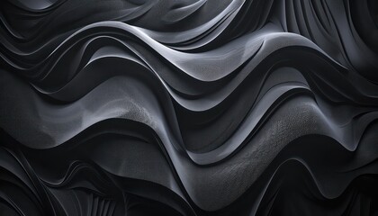 a black wavy background with the wavy design flowing up, in the style of organic formations
