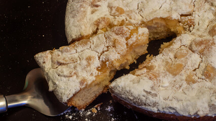 Homemade Almond Flour Cake with a Slice Cut Out