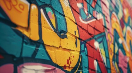 Detailed close up of graffiti on a wall, suitable for urban themes
