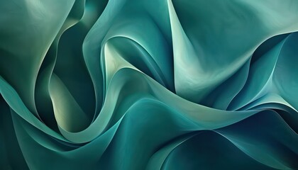an abstract blue and green background, in the style of graceful lines, dark teal and light teal