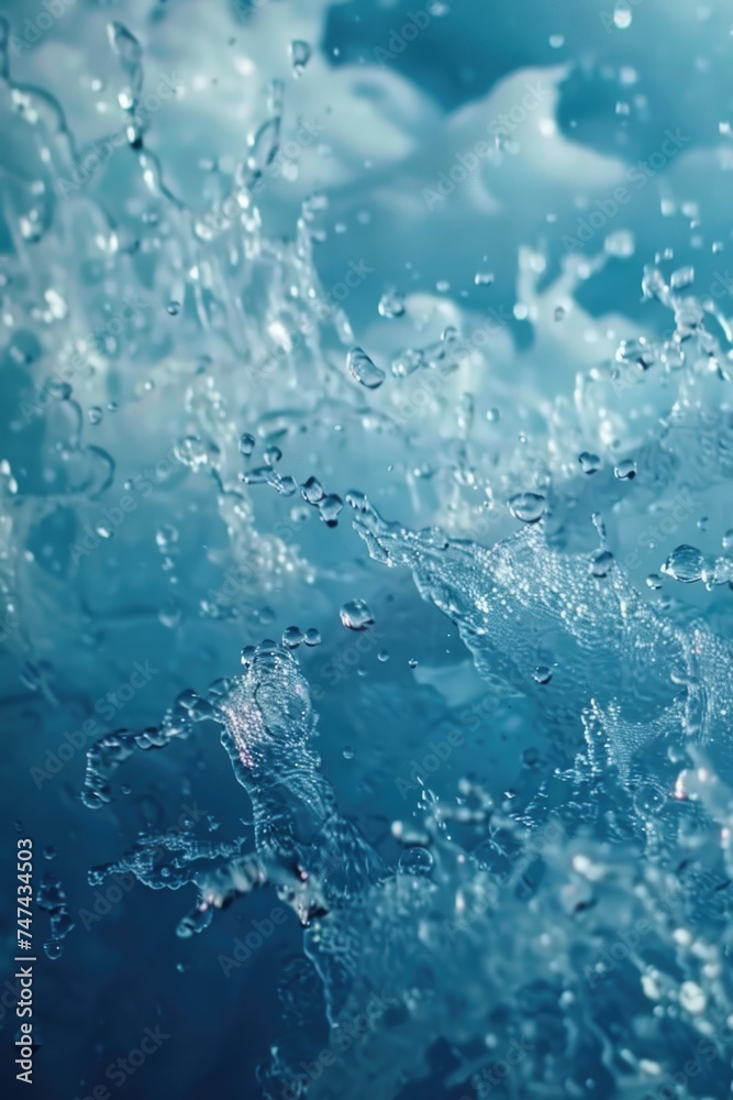 Aufkleber close up view of water bubbles in a pool. perfect for nature and relaxation concepts