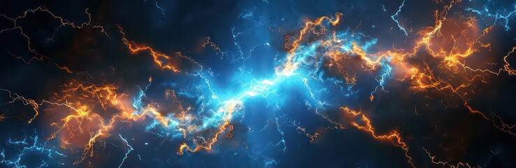 spectacular backdrops, lightning wave, dark azure and black, mechanical designs