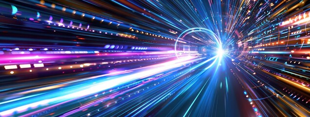 Fototapeta premium technology is moving fast, but what will shape your future, in the style of datamoshing