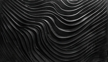 the black wavy abstract background, in the style of textural minimalism, desert precision lines and shapes