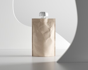 Doy pack with cap mock-up. Doy pack template on studio background.