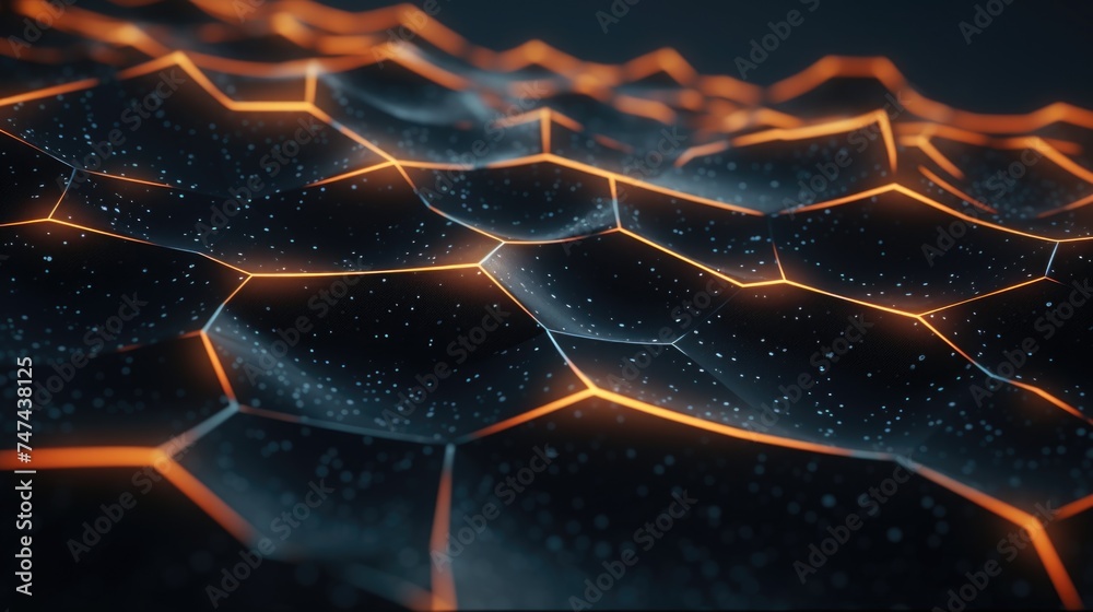 Poster Computer generated image of a glowing surface. Suitable for technology concepts