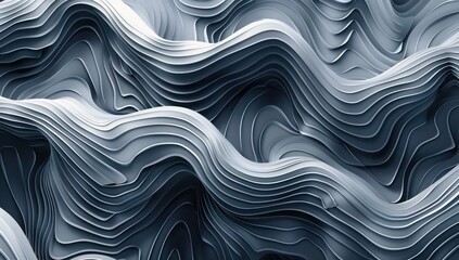 Obraz premium vector wavy background, black wave with curving lines, in the style of textured and layered abstract forms