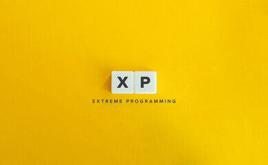 Extreme Programming (XP) Acronym and Term. Software Development Methodology. Text on Block Letter...