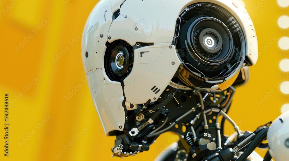 Aufkleber Close up of a robot's head with a camera attached. Ideal for technology concepts