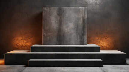 Industrial Concrete Podium product display for product presentation