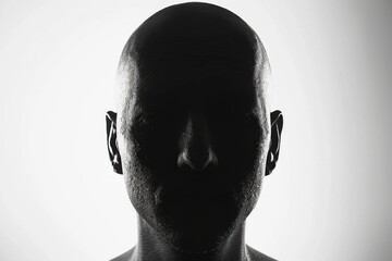 Close-up portrait of a man's face in black and white. Suitable for artistic projects - obrazy, fototapety, plakaty