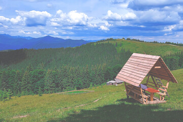 Carpathians. A place for rest and relaxation high in the mountains.