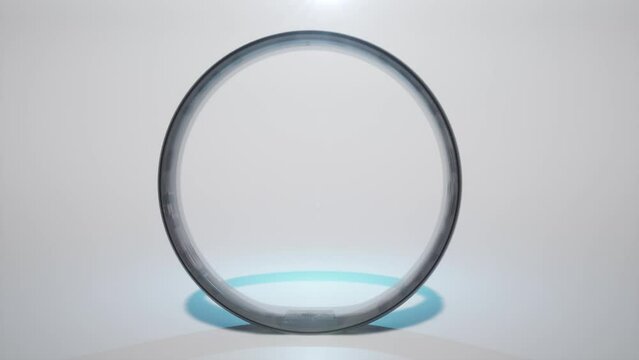 smart ring render animation with optical flare light around. Sensor check human controls