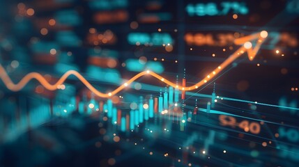 Financial Market Data Visualization in Teal and Orange