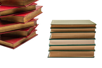 Old books isolated on white background.