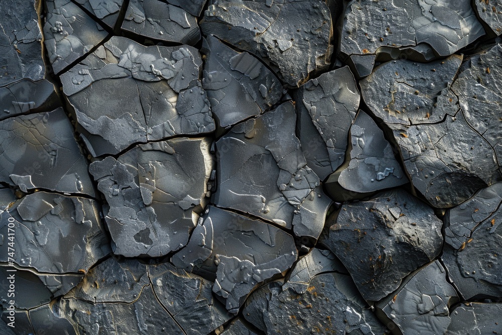 Aufkleber detailed close up of a rock wall with visible cracks. perfect for geological studies or background t