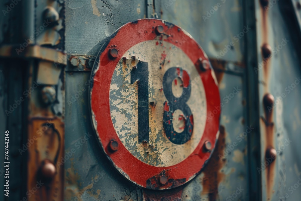 Poster detailed view of a sign on a train. ideal for transportation concepts