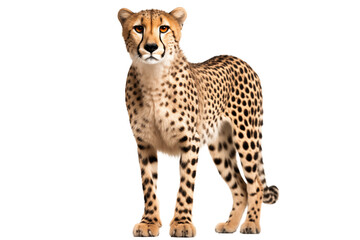Cheetah animal photo isolated on transparent background.