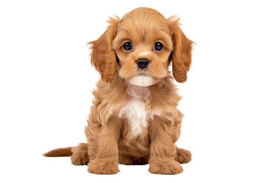 cute puppy dog photo isolated on transparent background.