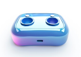 Fototapeta premium a googles icon, isolated, white background, a 3d rendered rounded square button, playful and bubbly