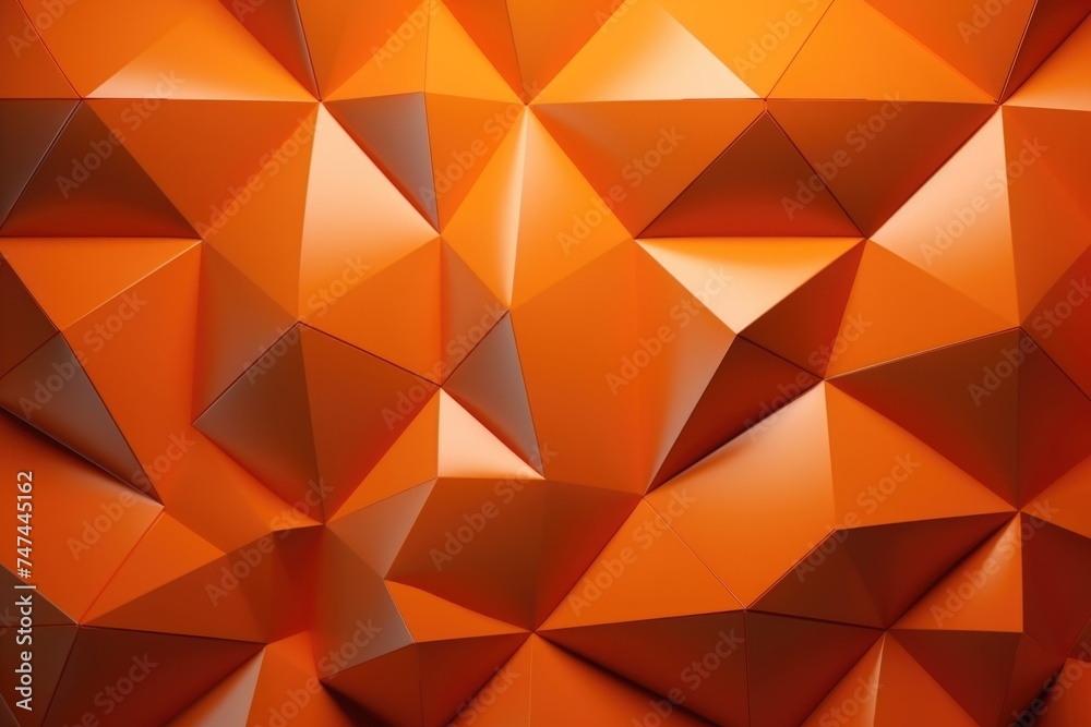 Poster Detailed view of a wall constructed with orange triangles, suitable for architectural and abstract design projects