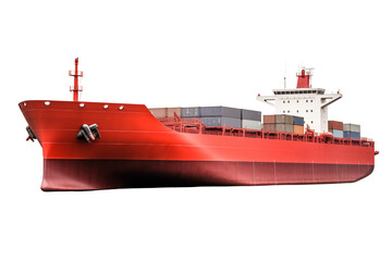 Cargo ship vehicle boat photo isolated on transparent background. - Powered by Adobe