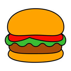 Simple Fast Food Burger Symbol Vector Design