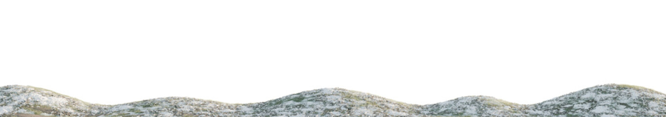 Snow-Covered Hills Under a Calm Sky. 3D render.	
