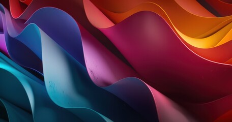colorful wave background with gradient colors, bright colors, bold shapes, video feedback loops, bold shadows, organic material