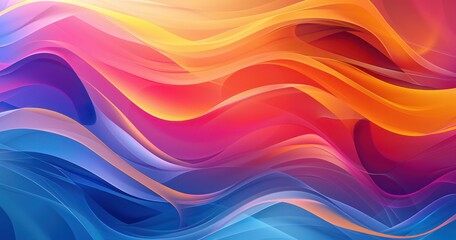 Obraz premium colorful wavy background, in the style of minimalist backgrounds, vibrant murals, colorful shapes