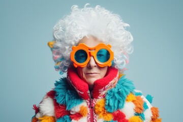 creative woman in strange clothes