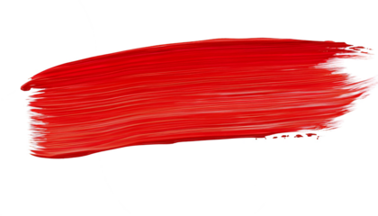 Shiny red brush watercolor painting isolated on transparent background. watercolor png