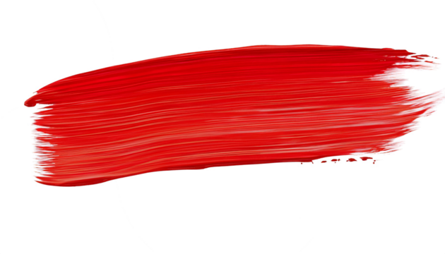 Shiny red brush watercolor painting isolated on transparent background. watercolor png