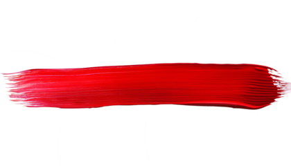 Shiny red brush watercolor painting isolated on transparent background. watercolor png