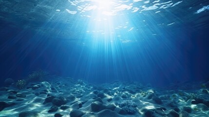Fototapeta na wymiar Sunlight shining through clear water, perfect for nature or underwater themes