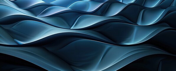 the futuristic wave pattern is shown in a black and blue background
