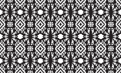 Hand drawn Ikat seamless pattern vector tie dyed shibori print with lines and stripes ink texture background Japanese vector.