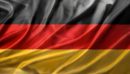 Obraz premium National Germany silk fabric flag. Banner for celebrating Independence Day.