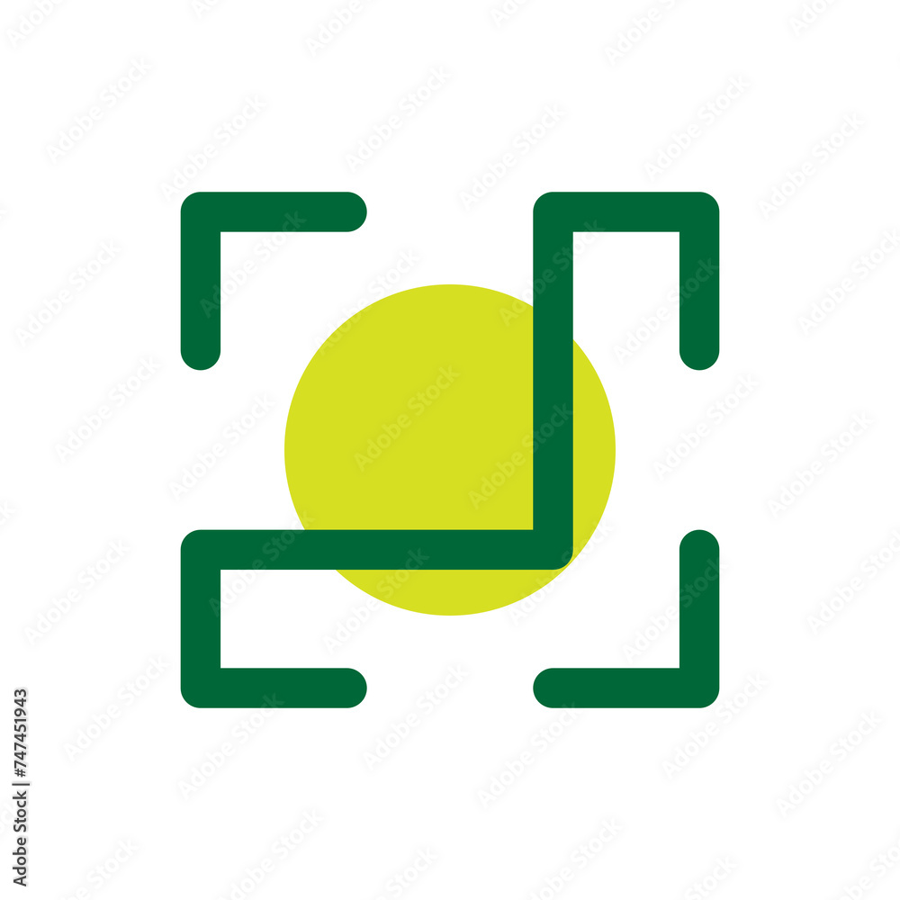 Poster line green square icon logo vector