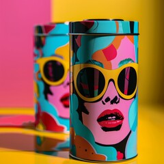 Pop Art Style Fashion Product on Yellow Background