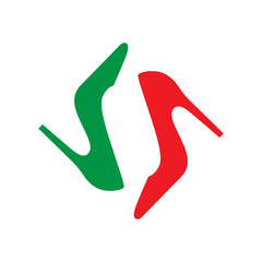 italian high heel icon logo vector