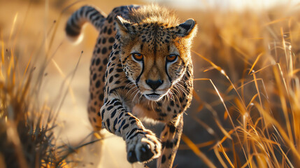 Capturing the grace of a cheetah in full stride.