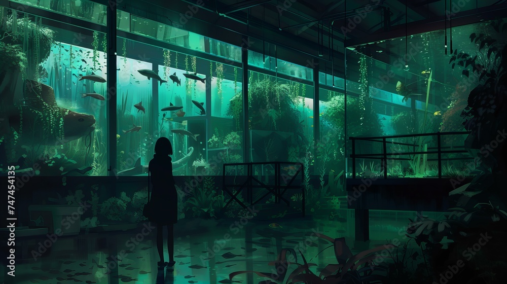 Wall mural Aquarium visit