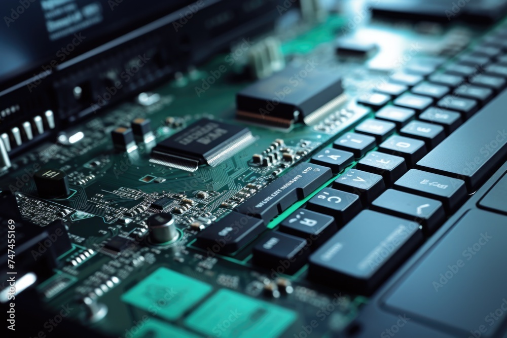 Aufkleber detailed view of a computer motherboard. perfect for technology concepts