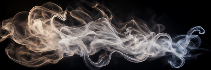 Photograph capturing the ethereal beauty of swirling tendrils of smoke illuminated by soft, diffused light. - obrazy, fototapety, plakaty
