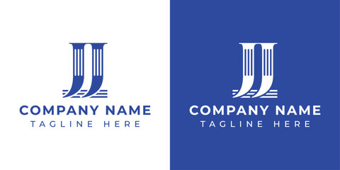 Letters JJ Pillar Logo Set, suitable for any business with JJ related to Pillar